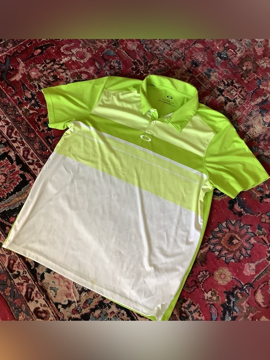Oakley Other - Oakley Golf Polo Shirt Green/White Stripe Performance - Men's XL